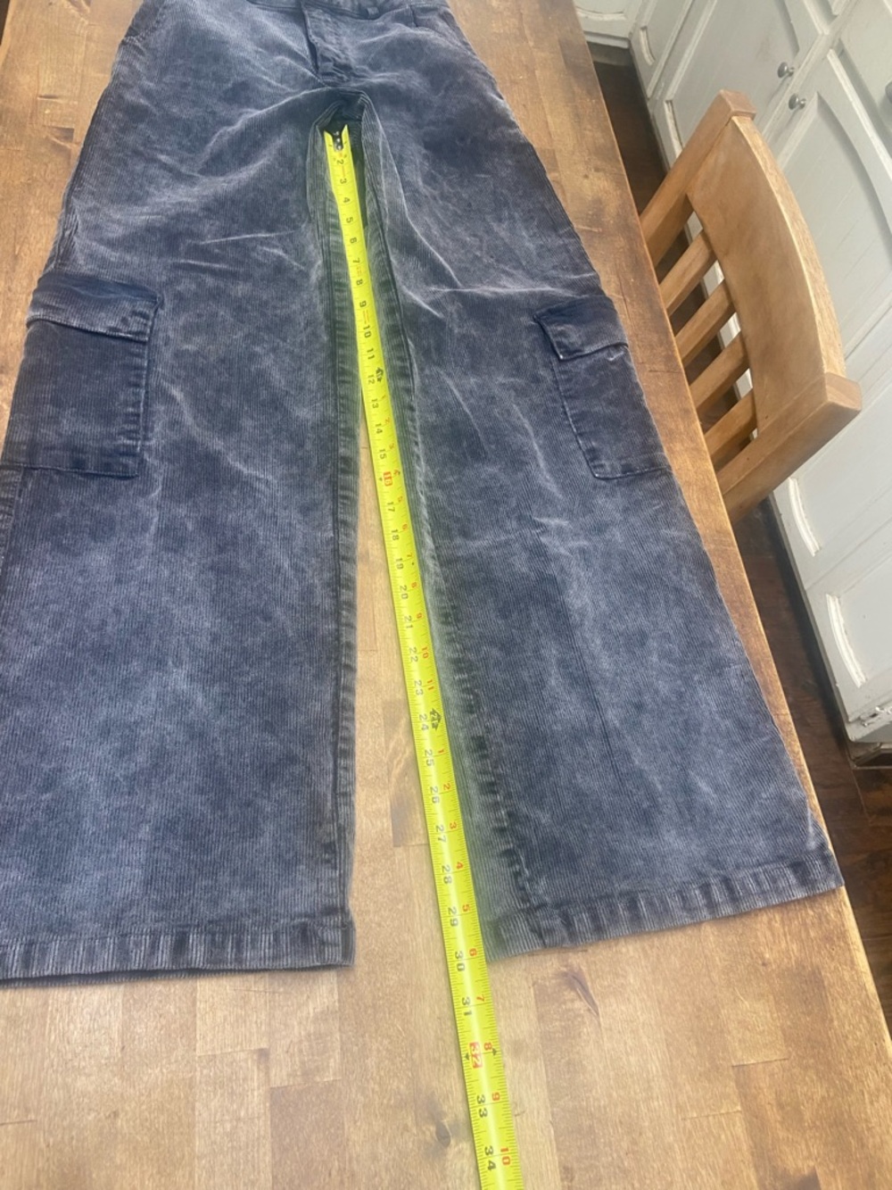 Forever 21 Wide Leg Cargo Pants in Faded Navy